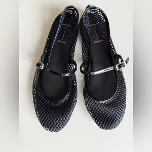 Black Suede Studio Mika Mesh Flats Black
